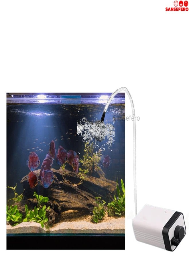 SANSEFERO مضخة هواء أحادية الاتجاه فائقة الهدوء من بريمير بلانتس، مزودة بتدفق هواء قابل للتعديل، مناسبة لأحواض أسماك الزينة، مع أنبوب هواء بطول مترين وحجر هواء واحد (CT-101) أحادي الاتجاه - Image 2